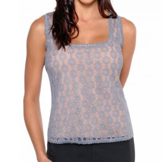 Susan Lucci Illusion Knit Lace Tank Top $49 90 XS
