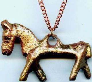 Ancient Armenian Bronze Horse Amulet Chain 1200