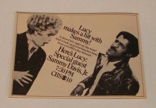 1970 CBS TV Ad Heres Lucy Sammy Davis Jr Lucille Ball