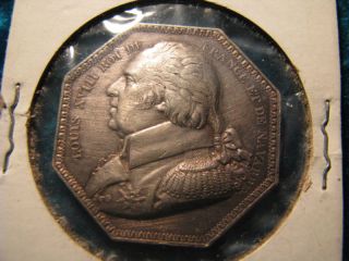 1814 King Louis XVIII France Silver Octagonal Medal