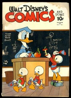 Walt Disneys Comics and Stories 25 Donald Duck Teacher Cover Oct 1942
