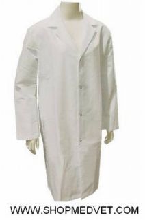 Unisex Lab Coat Knee Length White Snap Front Med 418 M