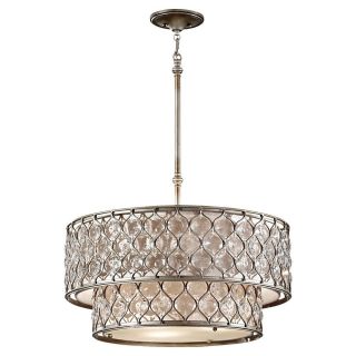  F2707 6BUS 6 Light Chandelier Lucia Collection in Burnished Silver