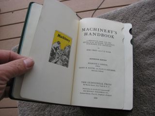 Machinerys Handbook 16 th edt 1959 book Machinist tools tool toolmaker