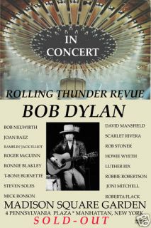 Bob Dylan Madison Square Garden Concert Poster 1975