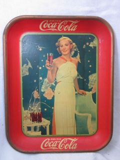 Vintage 1935 Coca Cola Tray Madge Evans 13 5x10 5