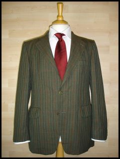 Vintage Magee Orange Check Tweed Style Worsted Suit Jacket 39 40R