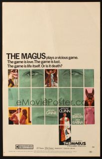 The Magus 1968 Michael Caine Anthony Quinn 14x22 Original Window Card