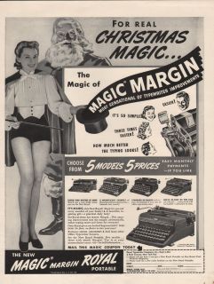 1939 Vintage Magic Margin Royal Portable Typewriter Print Ad