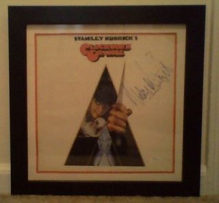 Autographed Malcolm McDowell Framed Clock Work Orange Record Album