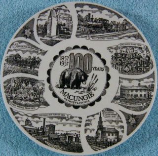 Macungie PA 100 yrs 1857 1957 Souvenir Collector Plate