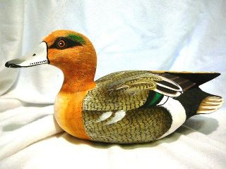 12 Wigeon Duck Decoy Handmade Wood Signed by Artist