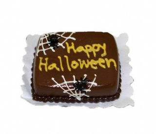 Handcrafted Happy Halloween Spider Web Cake Miniatures