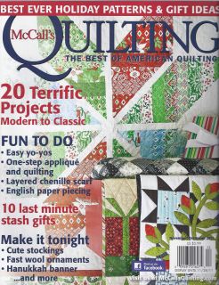 McCalls Quilting Magazine Nov Dec 2011 Holiday Projects Easy Yo Yos