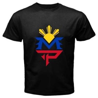 Manny Pacquiao Filipino Boxer Philippines Flag Mens Black T Shirt Size