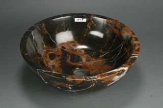 SoLuna 16 Black & Brown Marble Stone Vessel or Drop in Bathroom Sink