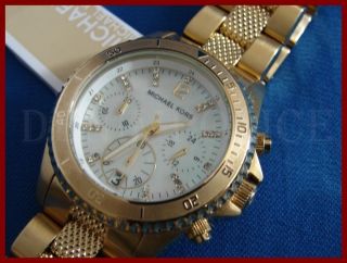 New Michael Kors Womens Chronograph Watch MK5446 Gold Tone