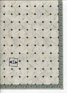 Faux Marble Tile Floor Sheet 34735 Dollhouse 1pc World Model Card