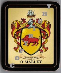 Malley Irish Coat of Arms Crest Coasters Sets of 2