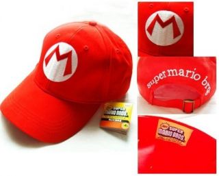 Super Mario Bros Adult Kids Costume Hat Anime Cosplay Red Mario Cap