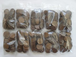 500)Wheat Cents50 ea.,1940,1941,1942,1944,1945,1946,1948,1952d,1956d