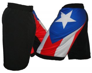 Puerto Rico Flag Mixed Martial Arts Shorts Blank MMA Shorts