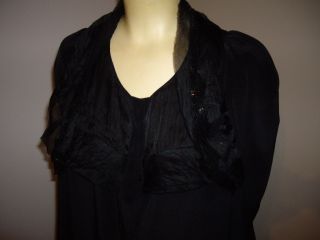 Rue Du Mail Martine Sitbon Black Silk Coat Dress Tunic Sz 40 $1750