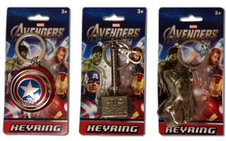 Marvel Studios Thor Hulk Captain America Pewter Keychain Set of 3