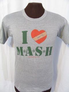 Vintage I Love Mash TV 1981 80s Army Rayon T Shirt M