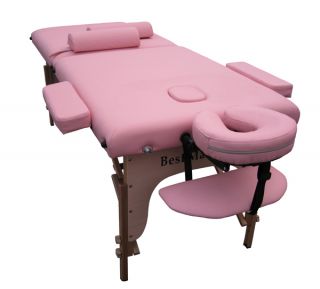 Pink PU Portable Massage Table w Free Carry Case 1P2