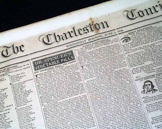 Mexican War Matamoras Charleston SC 1846 Old Newspaper
