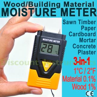 in 1 Wood Hard Material Moisture Meter Concrete Timber Paper