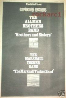 Allman Brothers Marshall Tucker Albums RARE Poster Size Advert