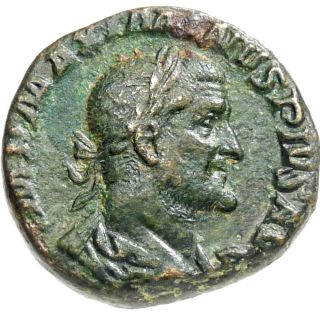 MAXIMINUS I SALUS feeding SNAKE Ancient Roman Coin SESTERTIUS BIG 25mm