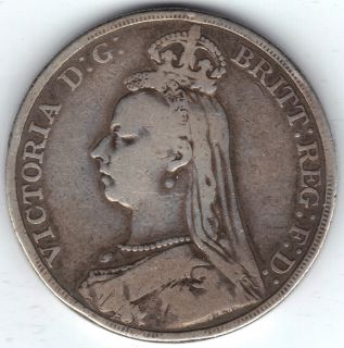 Victorian Silver Crown 1889 Victoria D G Britt Reg F D