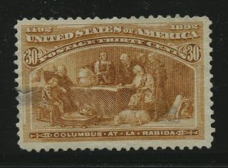 US Stamp SM Flt No Gum Columbian SC 239 CV $100 with Back Scan
