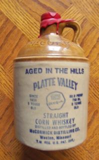 McCormick Platte Valley Straight Corn Whiskey Jug 1980 Empty