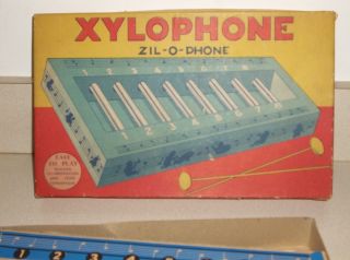 1940s Vintage Xylophone with Glass Tube Chimes
