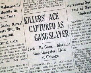 St Valentines Day Massacre Jack Mcgurn Arrest Al Capone Hitman