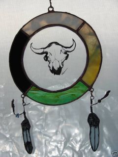 Stained Glass Medicine Wheel Suncatcher Lost Buffalo Stained Glass