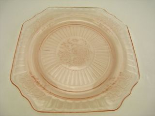 Mayfair Open Rose Anchor Hocking Pink Depression 8 25 Luncheon Plate