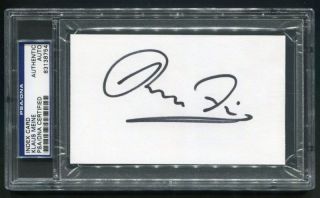 KLAUS MEINE SCORPIONS SIGNED INDEX CARD ROCK YOU LIKE A HURRICANE PSA