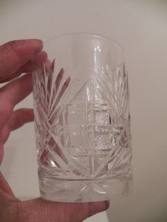 Lot 3 Vintage Clear Cut Glass Water Tumblers Different Designs