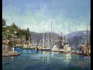 Thomas Kinkade Newport Harbor Signed Lithograph Art