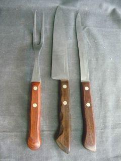 Flint Vanadium Rosewood Carving Knife Meat Fork Slicing Bread