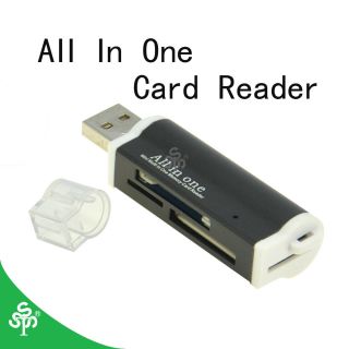 Aluminium Multi Card Reader SDHC SDXC Micro SD Memory Stick M2 Black