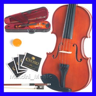 Mendini MV200 4 4 Solidwood Student Violin 2 Set Strings Shoulder Rest
