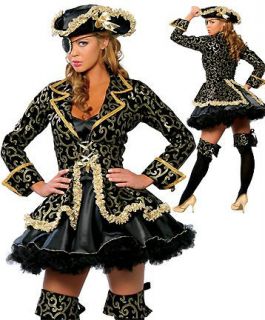 Halloween Costume Deluxe Pirate Women M L 