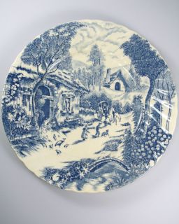 Rossini Country French 9 5 Dinner Plates Made in Japan Blue