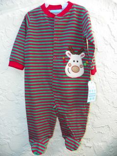 Cute Holiday Boy or Girl One Piece Sleeper with feet 6 9mo by